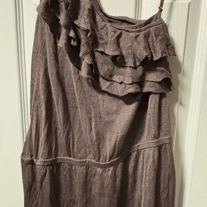 Elegant Taupe One-Shoulder Dress